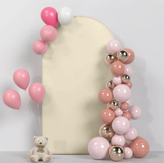 Materialabdeckung Ballonbogen Metallrahmen Stand Fotos 1x2m Champagner