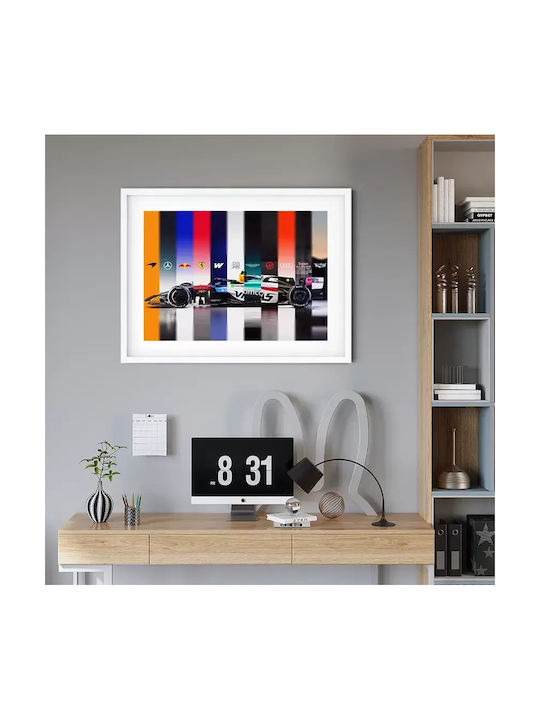 Poster Formula1 F082 50cm X 70cm Λευκή Ξύλινη Κορνίζα-71718pd158867f55310