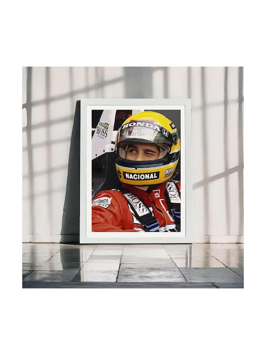 Poster Formula1 Ayrton Senna F079 21cm X 30cm Μαύρη Ξύλινη Κορνίζα-71715pd158843f55321