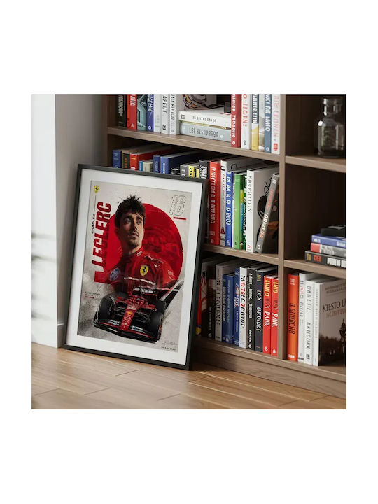 Poster Formula1 Charles Leclerc F075 50cm X 70cm Frame Natural Wood Beige 71710pd158810f55316