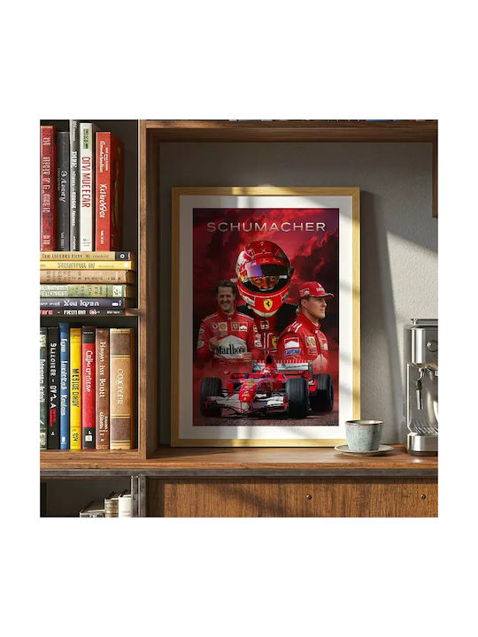 Poster Formula1 Michael Schumacher F077 21cm X 30cm Μαύρη Ξύλινη Κορνίζα-71713pd158829f55321