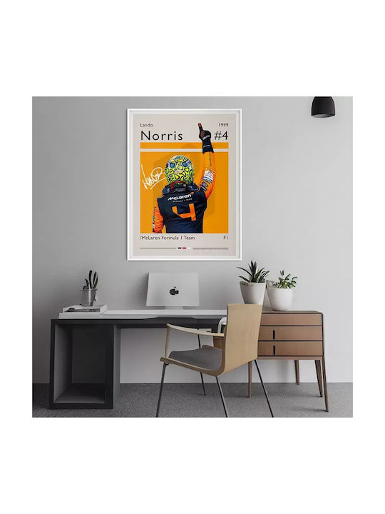 Poster Formula1 Lando Norris F073 21cm X 30cm Κορνίζα Φυσικό Ξύλου Μπεζ 71708pd158794f55316