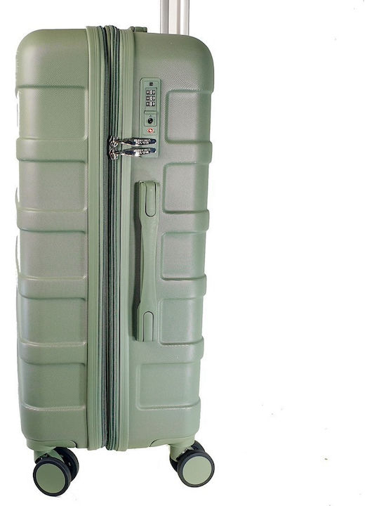Beverly Hills Polo Club Large Hard Green Travel Suitcase Height 75cm