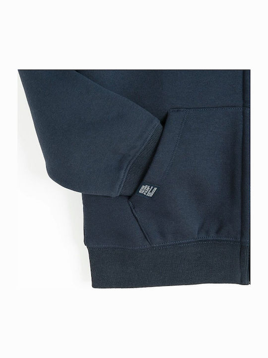 Kinder-Sweatshirt Strickjacke mit Kapuze Blau