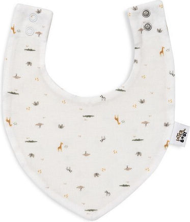 Interbaby Αδιάβροχη Μπαντάνα Υφασμάτινη με Κουμπί Beige 2τμχ