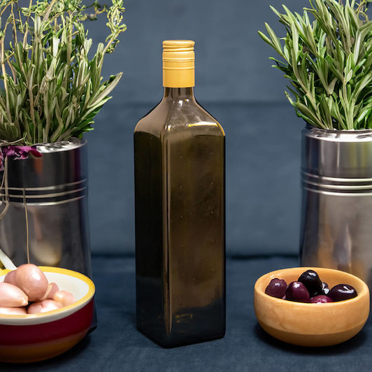 Μπουκάλι Marasca Square Olive 750ml Βάμματα Ελαιολάδου Γυάλινο Μπουκάλι