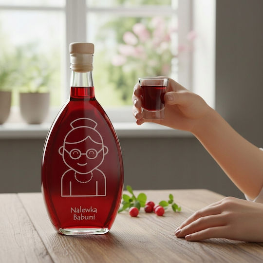 Sticlă Elipsa 200ml Lichior de Vin al Bunicii + Dop Imprimat