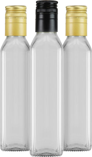 Marasca Square Klare Wein-/Getränkeflasche 250ml Olivenöl Färbemittel Wein Saft