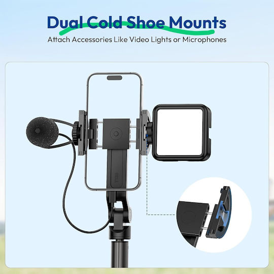 Selfie Stick Tripod 1.44m Magsafe Magnet Phone Smartphone + Remote Tt88 Black