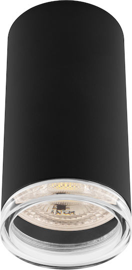 Φωτιστικό Οροφής Led Σποτ Σωλήνας Gu10 Ip44 Adero Μαύρο Lumiled