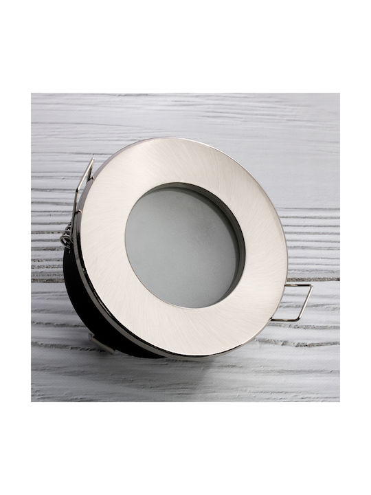 Aqus Lumiled Εντοιχιζόμενο Φωτιστικό Αλογόνου Led Mr16 Στρογγυλό Σατινέ