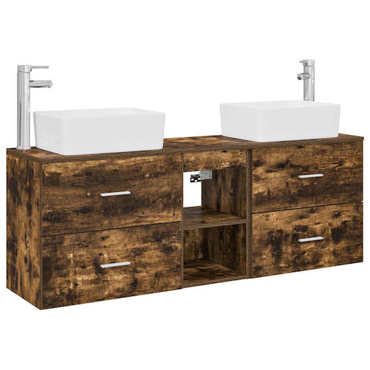 vidaXL Bathroom Vanity Unit Without Sink M53xD34.5xH63cm Smoked Oak Wood