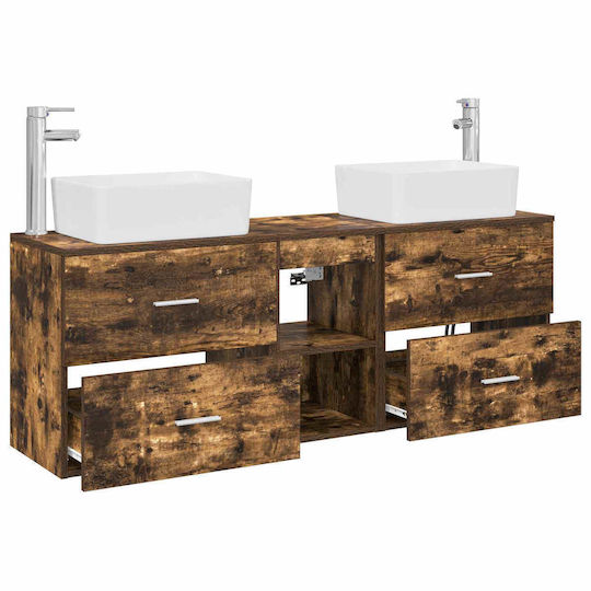 vidaXL Bathroom Vanity Unit Without Sink M53xD34.5xH63cm Smoked Oak Wood