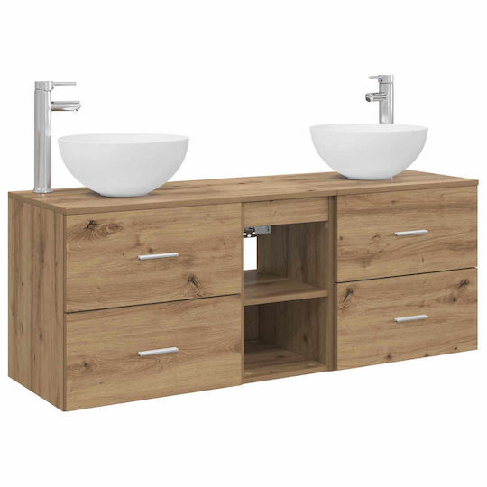 vidaXL Badezimmer Waschtisch-Einheit M49.5xB35xH63cm Eiche