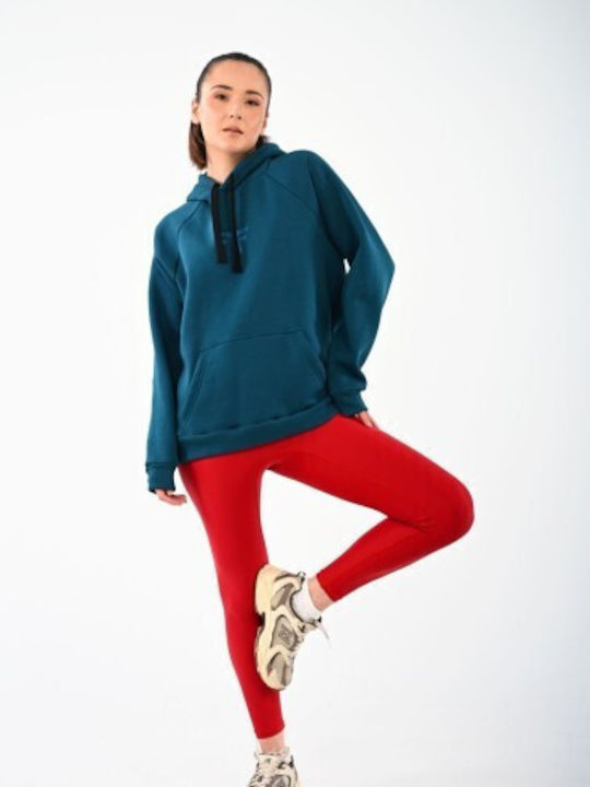 Women's Sweatshirt Hooded Petrol
