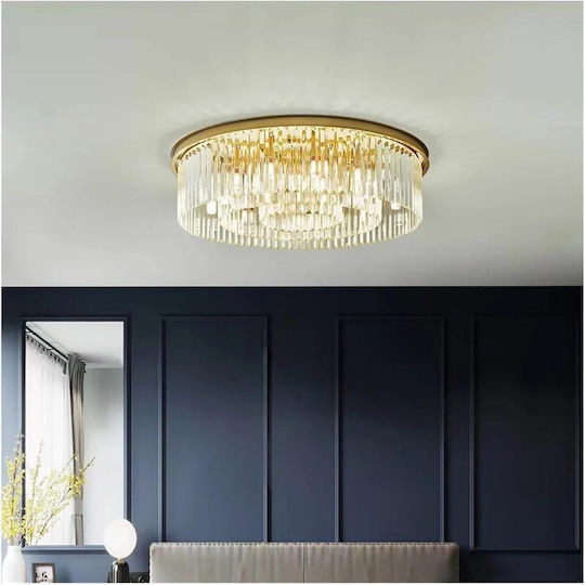 Candelabru De Tavan Cu Cristale LED Compatibil Cu Masa De Dining Lumini Suspendate Decor Pentru Casă 80cm