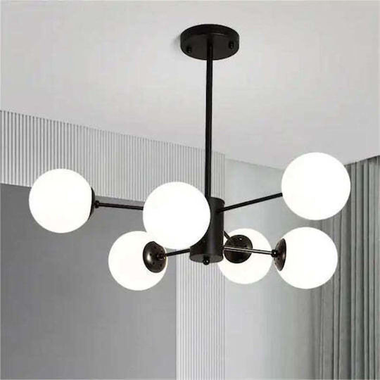 Abajur Candelabru Mat Negru 6xe27 3+3 Bk