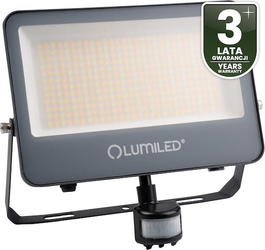 Προβολέας Led Trinox 100w 11000lm Cct Ip65 Γκρι Αισθητήρας Κίνησης Λυκόφωτος Lumiled
