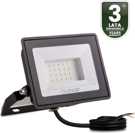 Προβολέας Led Zuna2 30w 2700lm 6500k Ip65 Μαύρος Φωσφορικός