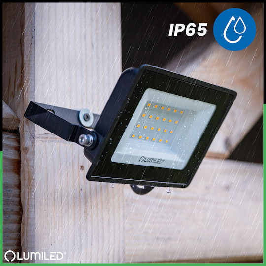 Προβολέας Led Zuna2 30w 2700lm 6500k Ip65 Μαύρος Φωσφορικός