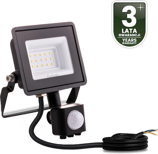 LED Flutlichter Zuna2 10W 900lm 6500K Ip44 Schwarzer Bewegungssensor Lumiled