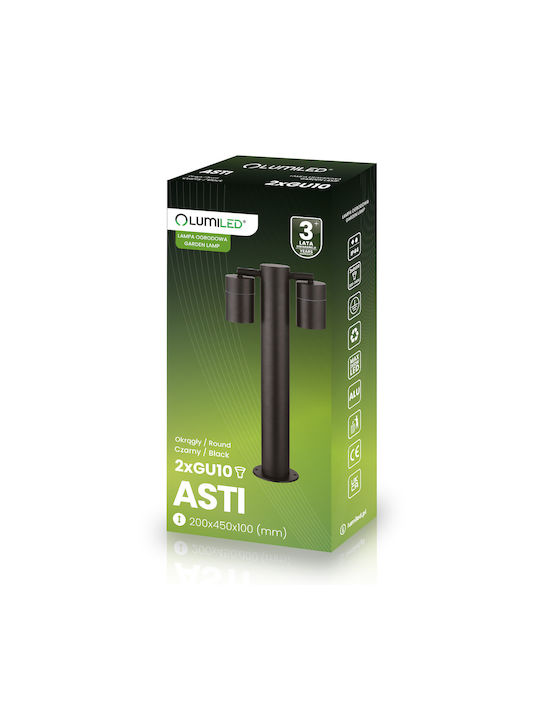 Lampa De Grădină Post Exterior Lampă De Podea Spot Vertical 45 Cm 2x Gu10 Asti Lumiled