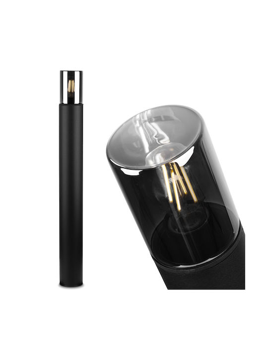 Lampa De Gradina Stilou Pentru Exterior Bec E27 Negru Sticla Ip54 80 Cm Salvia Lumiled