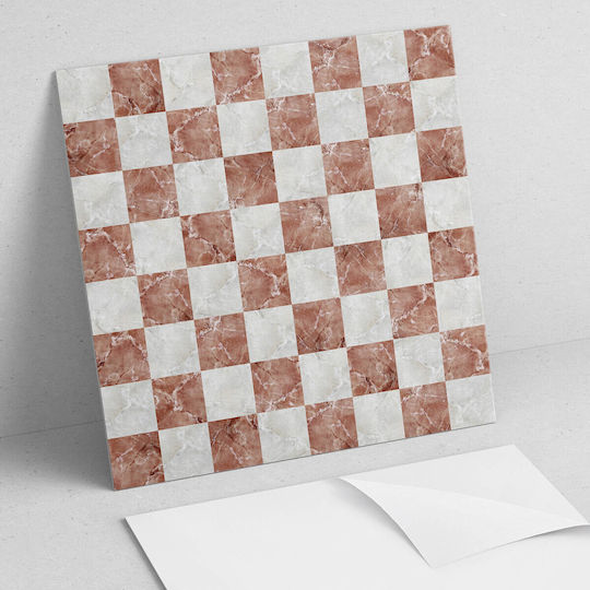 Wandsticker & Wandgemälde PVC Muster Einfache Dekoration Esszimmer Marmor Design Schachbrett 4x50x50 cm