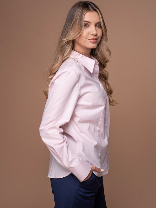 Kelly Cămașă De Damă Cu Mânecă Lungă Roz