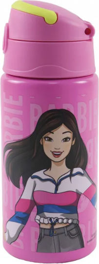 Gim Barbie Sticlă Pentru Copii Din Aluminiu Barbie Cu Pai Multicolor 500ml