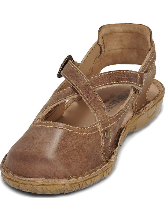 Damen Flache Sandalen Braun