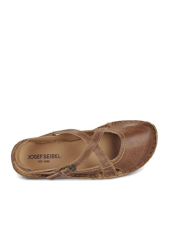 Damen Flache Sandalen Braun