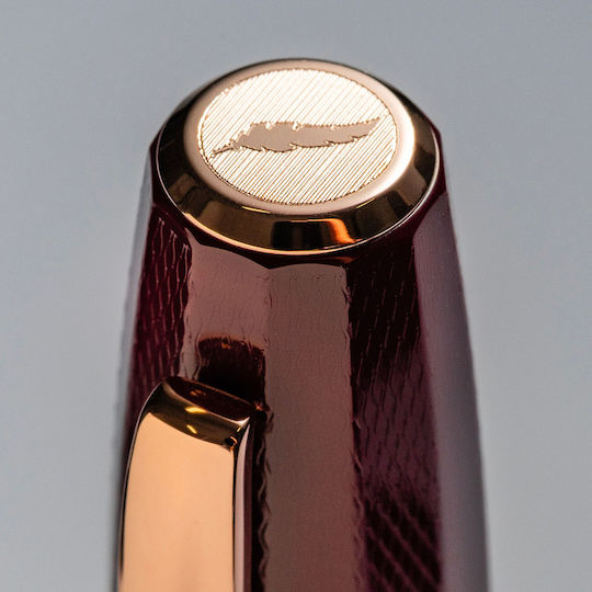 Scribo Scribo Füllfederhalter Fein 6.5mm Burgundisch mit Rosa Tintenfarbe