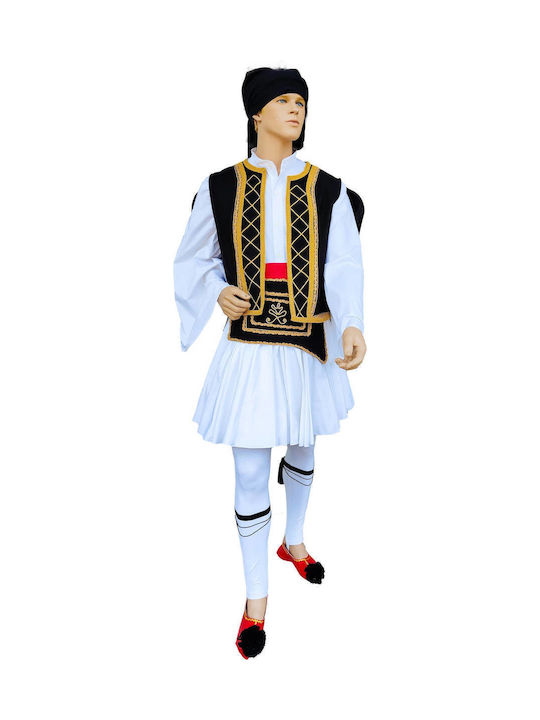 Traditional Evzonas Costume with Scarf with Shirt with Shoe Covers