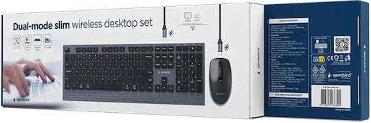 Gembird KBS-WPS-02 Kabelloses Bluetooth Tastatur & Maus Set für Tabletten Englisch (US)