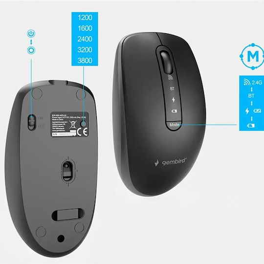 Gembird KBS-WPS-02 Kabelloses Bluetooth Tastatur & Maus Set für Tabletten Englisch (US)