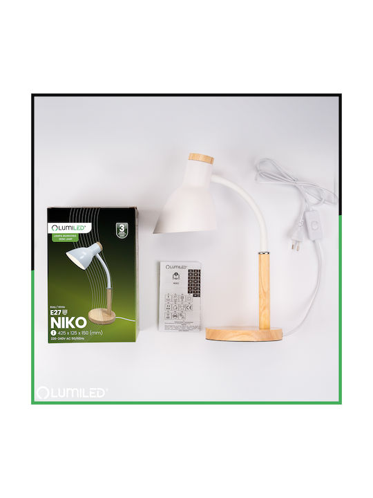Table Lamp School Decorative Design Table E27 Niko White Illuminated