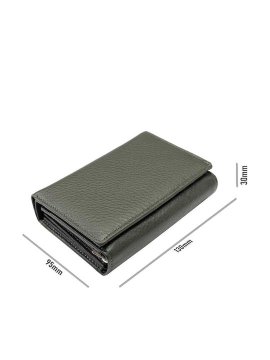 Set cadou Portofel damă + Portofel bărbați Negru-verde Piele naturală Little-manu