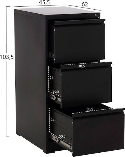 Büroaufbewahrungsschublade Metall Sider 45,5x62x103,5cm