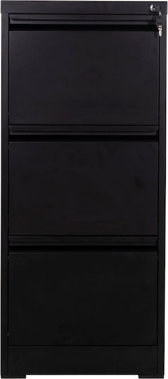 Büroaufbewahrungsschublade Sider Metallisch Schwarz 45,5x62x103,5cm