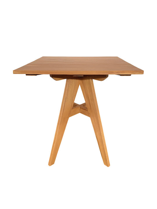 Cadrada Square Table from Solid Wood Natural Shade 70x70x76cm