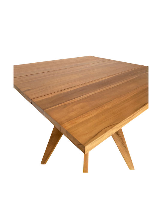 Cadrada Квадратна Маса от Масивно Дърво Натурален Цвят 80x80x76см.