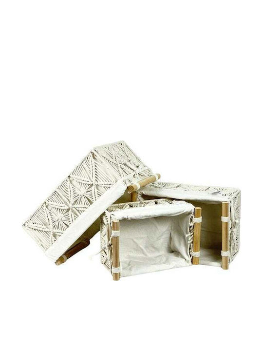 ED Collection Decorative Wicker Basket White 36x25x16cm AP12166O