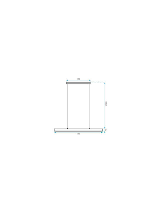 Toolight Lumini Suspendate Negru LED 80x120cm