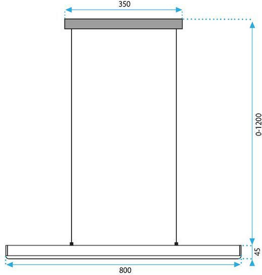 Toolight Κρεμαστό Φωτιστικό Μαύρο LED 80x120εκ.