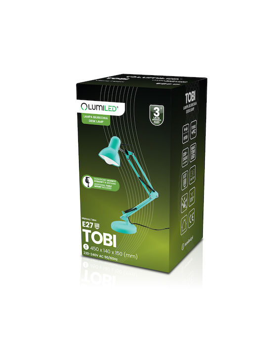 Επιτραπέζιο Φωτιστικό Σχεδιασμού E27 Tobi Mint Lumiled + Βάση Στήριξης