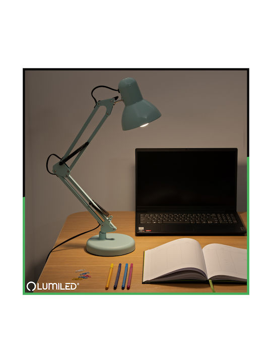 E27 Tobi Pastel Blue Office Lamp + Table Lamp Base