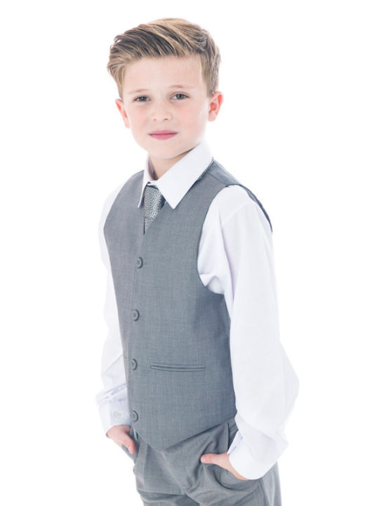 Kinderbekleidungssets Sommer 5Stücke Grau-Blau