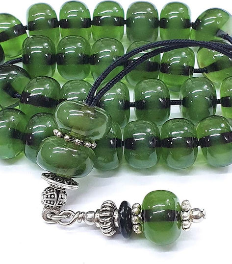 Roloi Komboloi Worry Beads with 29 Beads Made of Resin Length 26cm Green