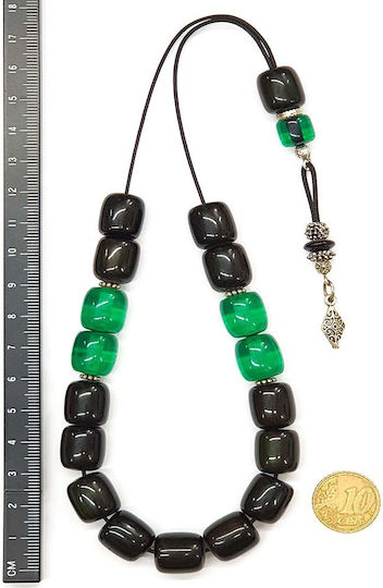 Roloi Komboloi Worry Beads with 17 Beads Made of Resin Length 31cm Multicolour